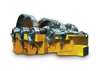Gearbox for excavator jib elevation and extension